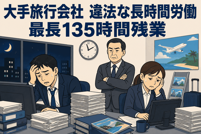 大手旅行会社 違法な長時間労働 最長135時間