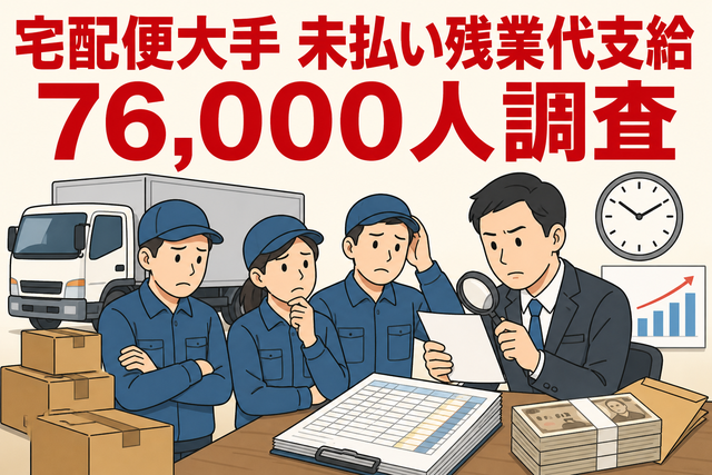 宅配便大手 未払い残業代支給 76,000人調査