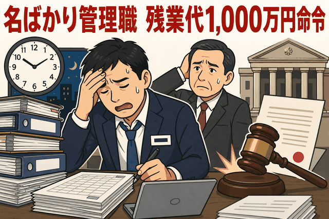 名ばかり管理職 残業代1,000万円命令