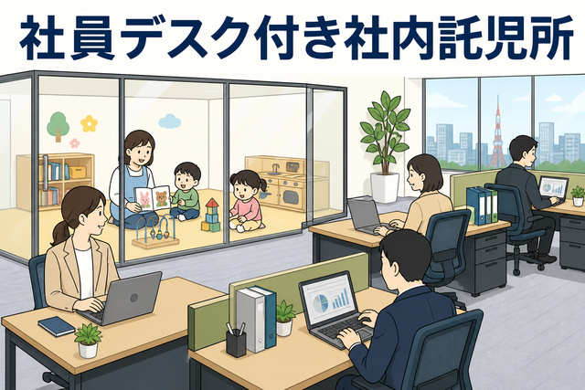 社員デスク付き社内託児所