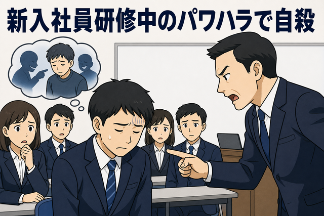 新入社員研修中のパワハラで自殺