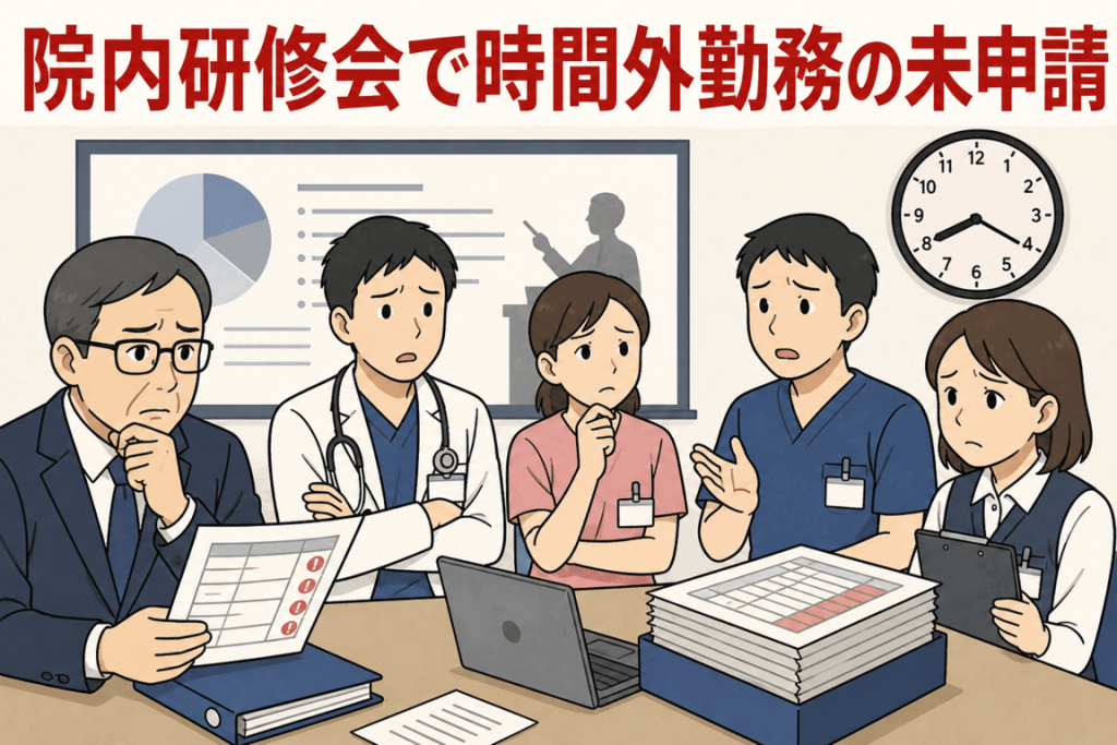 院内研修会で時間外勤務の未申請