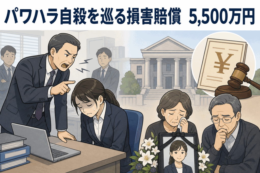 パワハラ自殺を巡る損害賠償 5,500万円