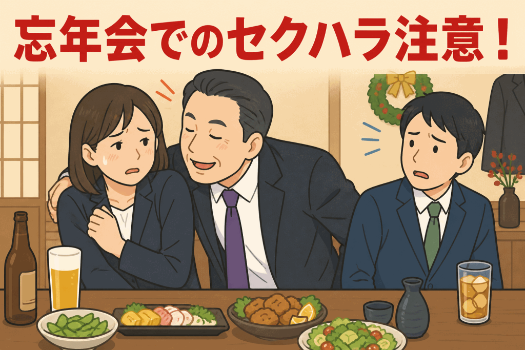 忘年会でのセクハラ注意！