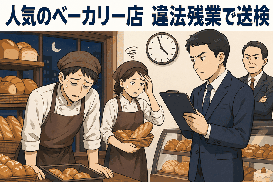 人気のベーカリー店　違法残業で送検