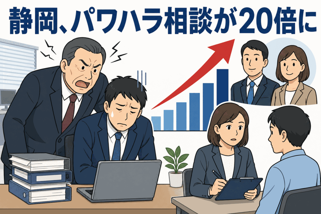 静岡、パワハラ相談が20倍に。