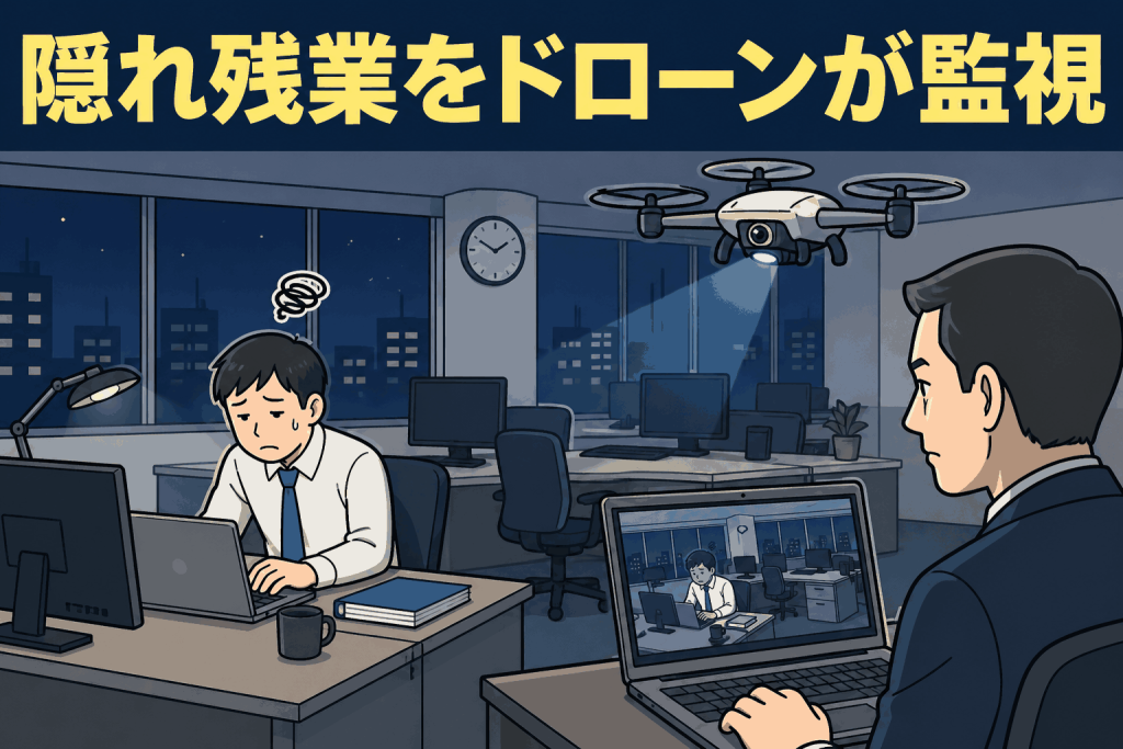 隠れ残業をドローンが監視