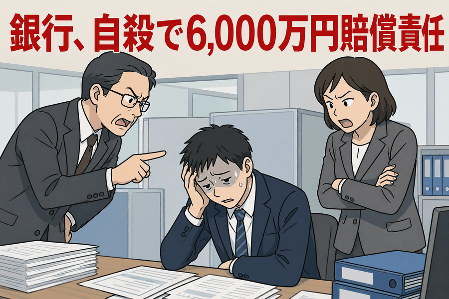 銀行、自殺で6,000万円賠償責任