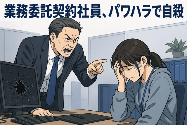 業務委託契約社員、パワハラで自殺