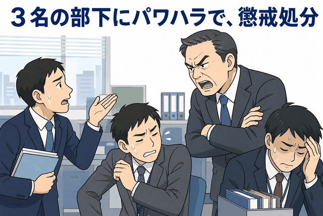 3名の部下にパワハラで、懲戒処分