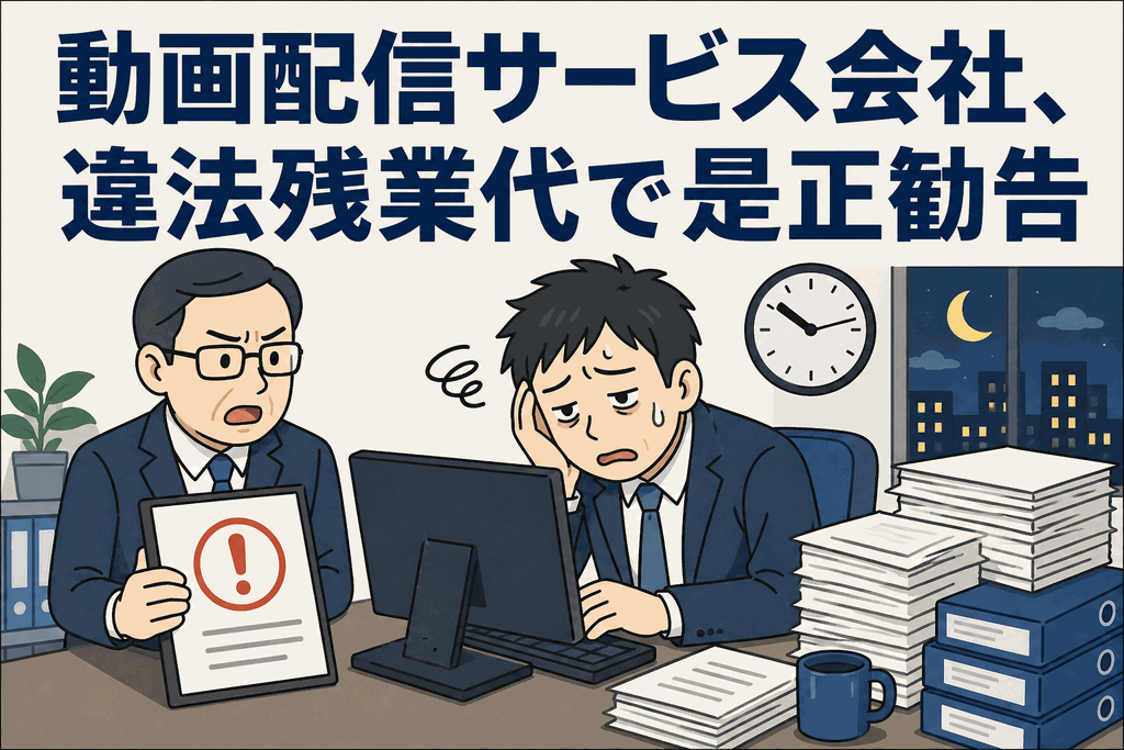 動画配信サービス会社、違法残業代で是正勧告