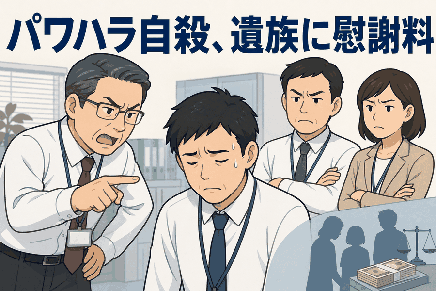 パワハラ自殺、遺族に慰謝料