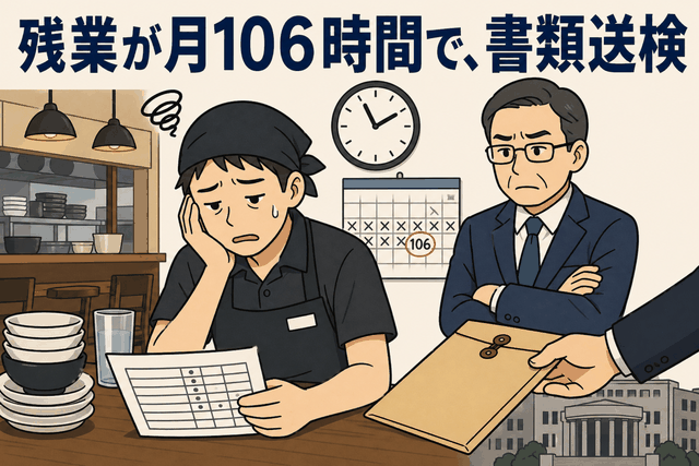 残業が月106時間で、書類送検