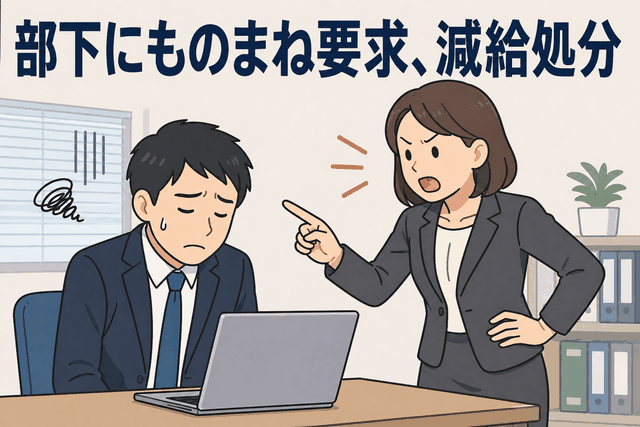 部下にものまね要求、減給処分