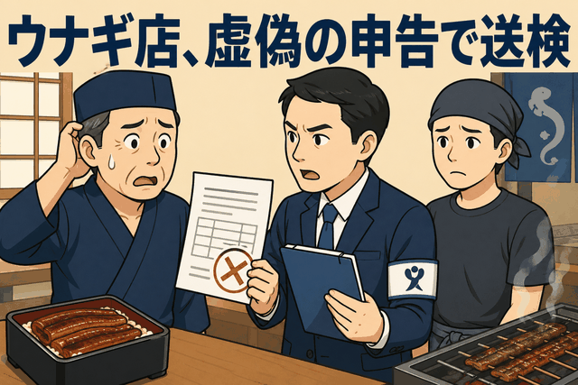 ウナギ店、虚偽の申告で送検