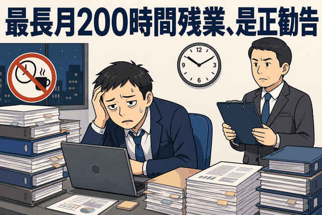 最長月200時間残業、是正勧告