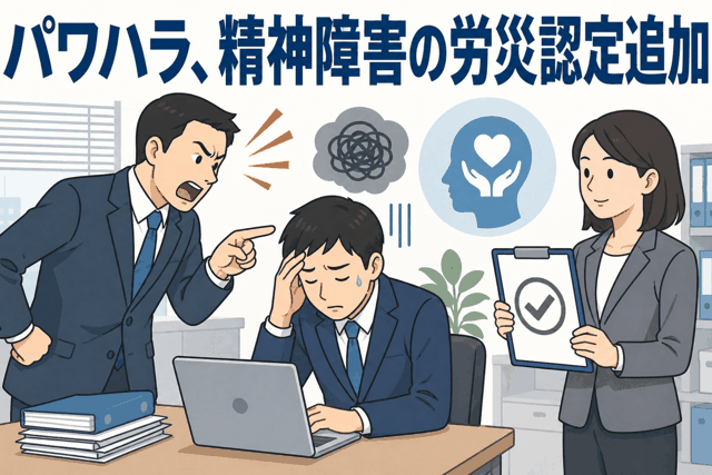 パワハラ、精神障害の労災認定追加