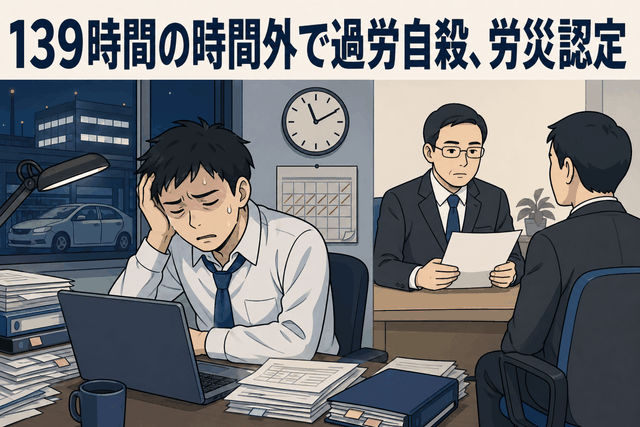 139時間の時間外で過労自殺、労災認定