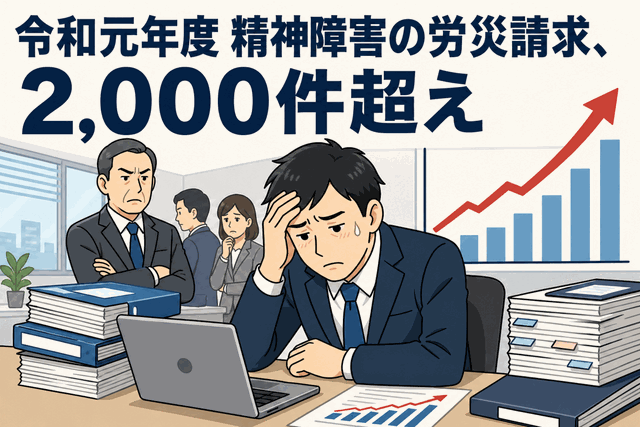 精神障害の労災請求、2,000件超え
