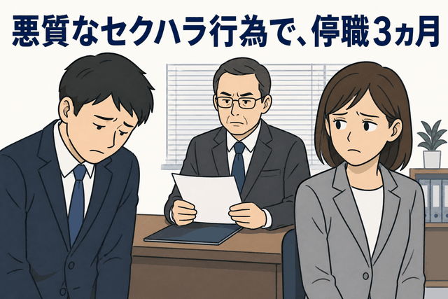悪質なセクハラ行為で、停職3ヵ月