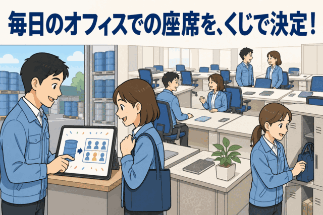 毎日のオフィスでの座席を、くじで決定!