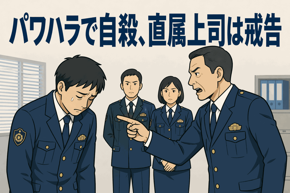 パワハラで自殺した警部補を直属上司が叱責し、県警が処分を行った警察署内のイメージ