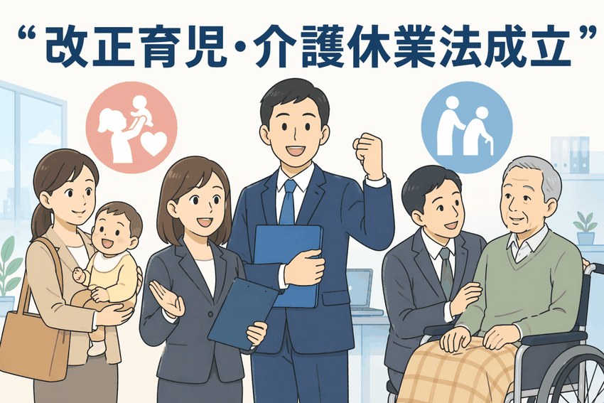 改正育児・介護休業法成立