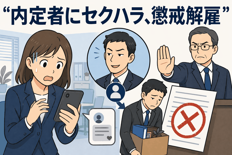 内定者にセクハラ、懲戒解雇