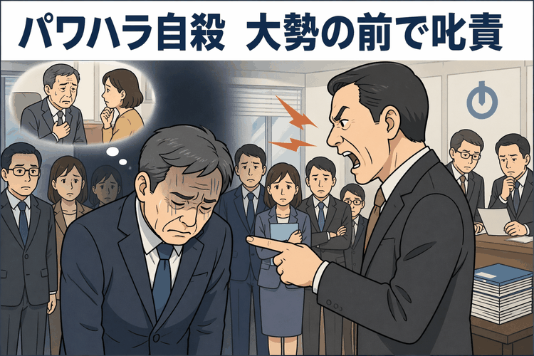 パワハラ自殺 大勢の前で叱責