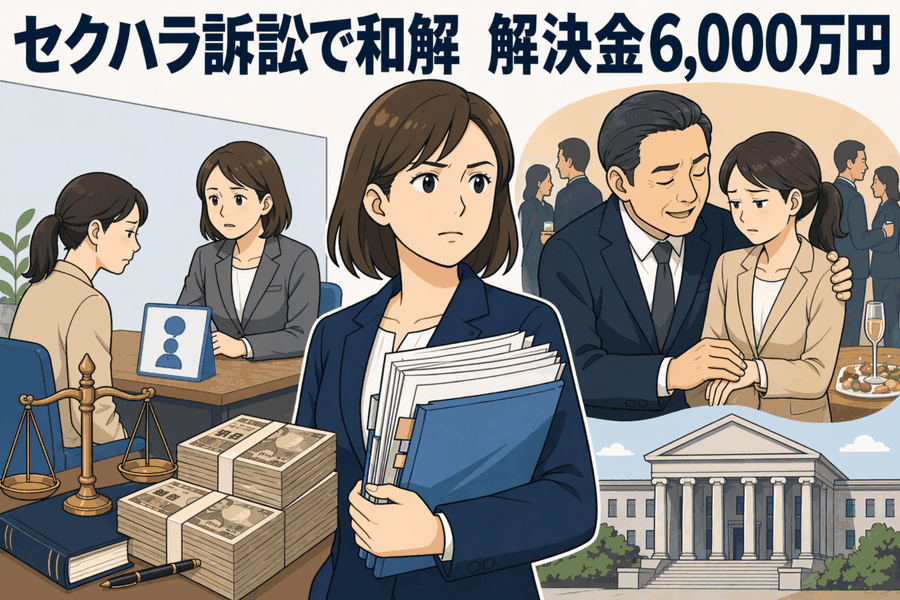 セクハラ訴訟で和解　解決金6,000万円