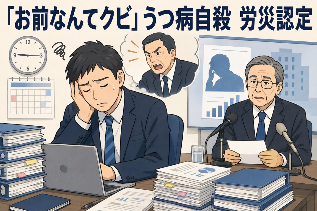 「お前なんてクビ」うつ病自殺 労災認定