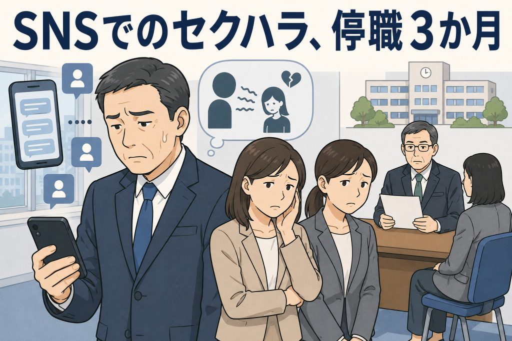 SNSでのセクハラ、停職3か月
