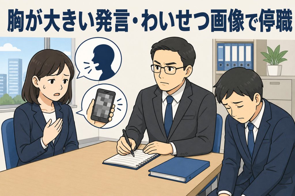 胸が大きい発言・わいせつ画像で停職