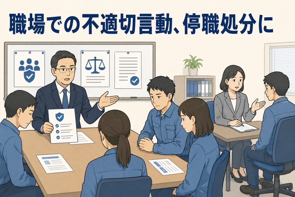 職場での不適切言動、停職処分に
