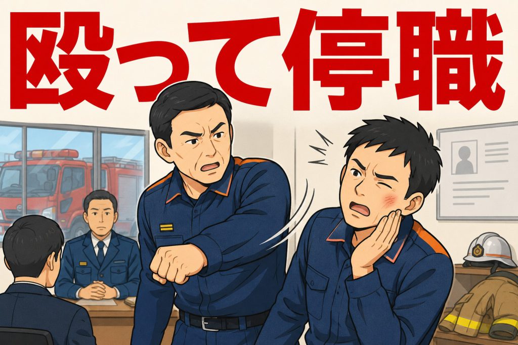 殴って停職