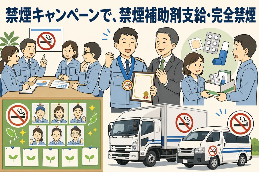 禁煙キャンペーンで、禁煙補助剤支給・完全禁煙
