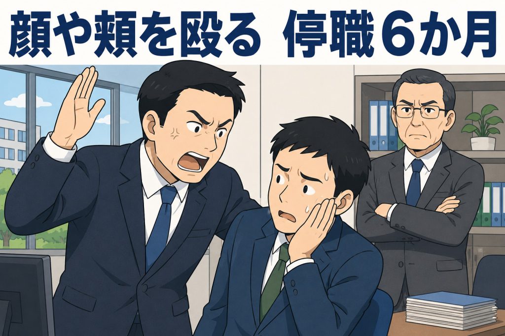 顔や頬を殴る 停職6か月