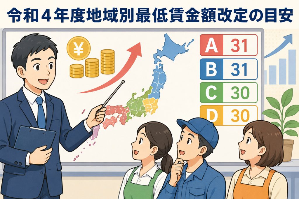 令和４年度地域別最低賃金額改定の目安