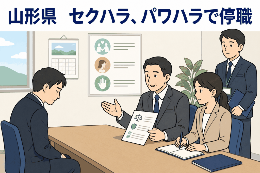 山形県　セクハラ、パワハラで停職