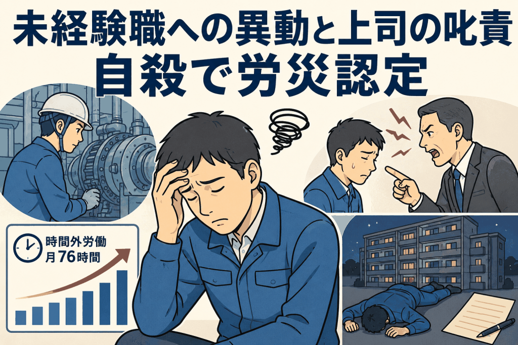 未経験職への異動と上司の叱責　自殺で労災認定