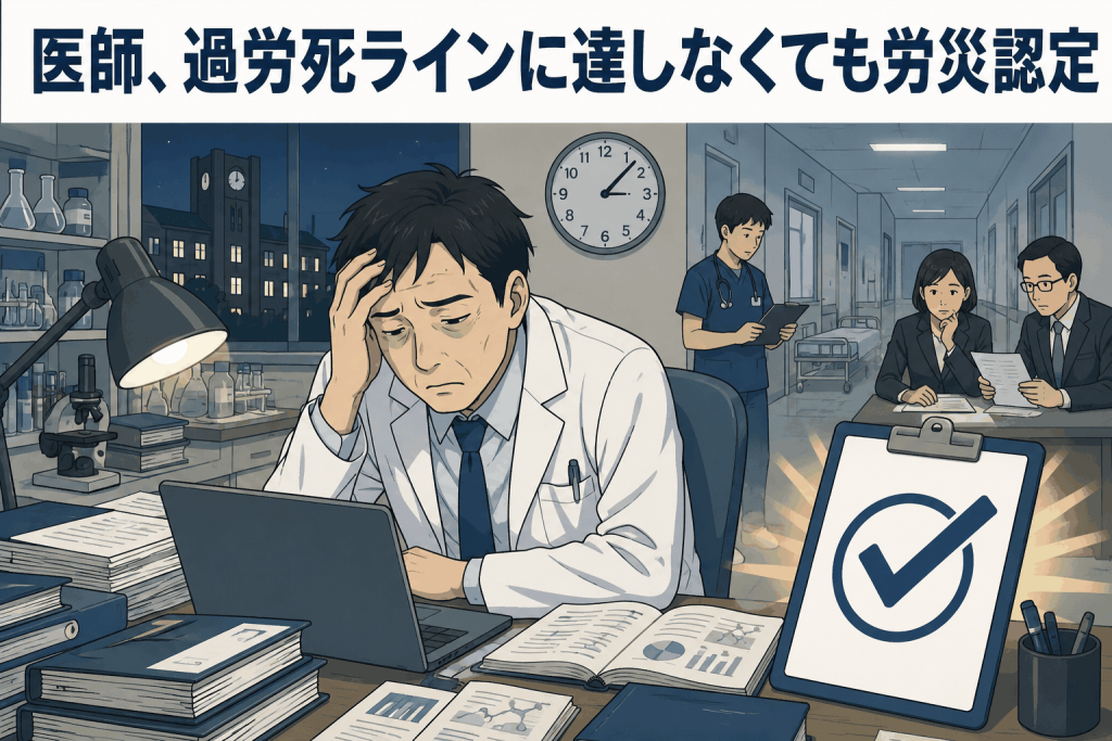 医師、過労死ラインに達しなくても労災認定