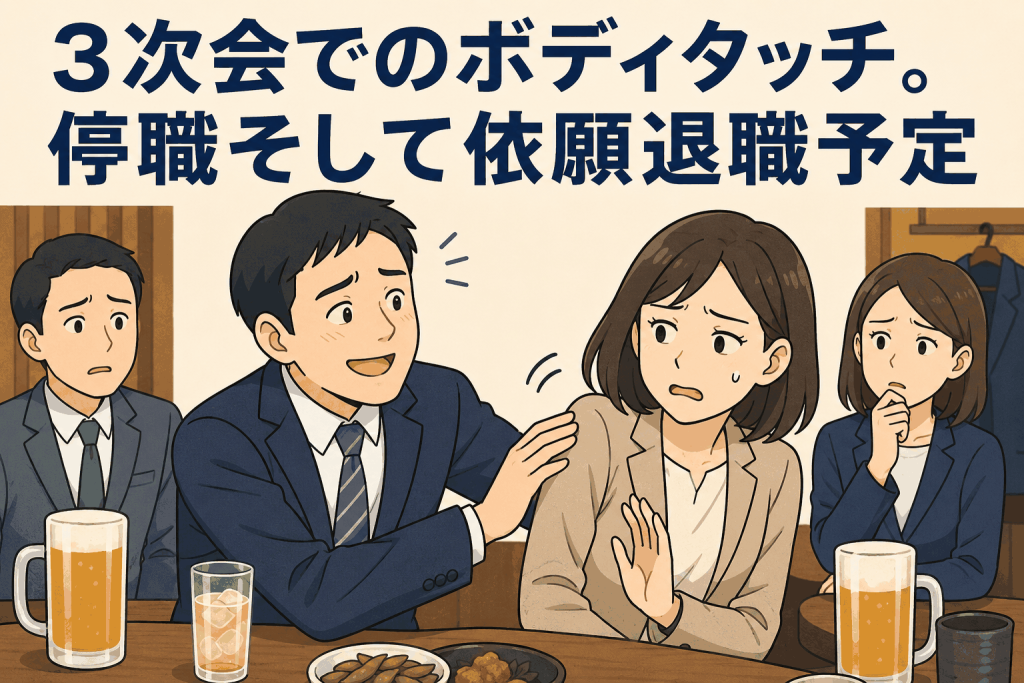3次会でのボディタッチ。停職そして依願退職予定
