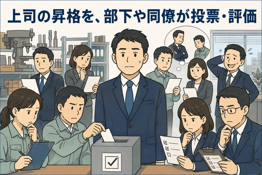 上司の昇格を、部下や同僚が投票・評価