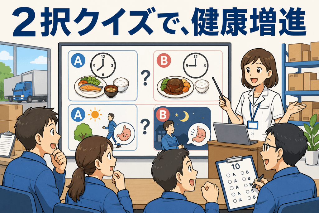 ２択クイズで、健康増進