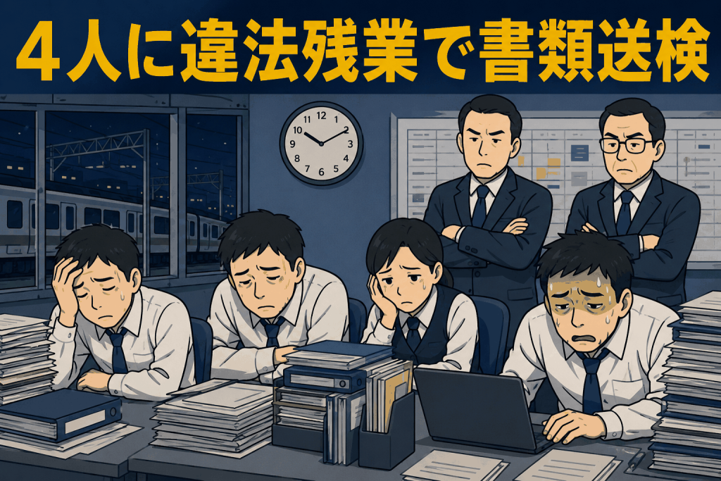 4人に違法残業で書類送検