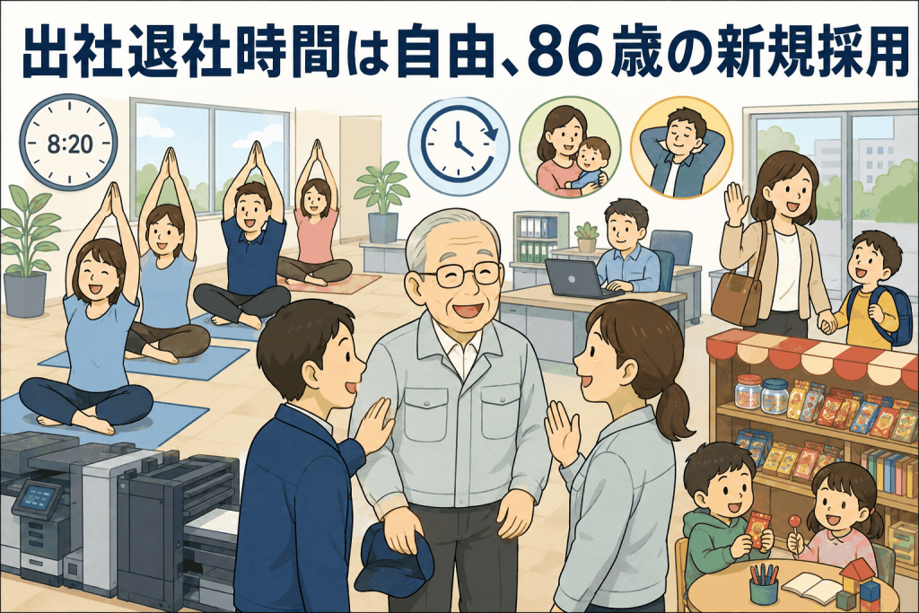 出社退社時間は自由、86歳の新規採用