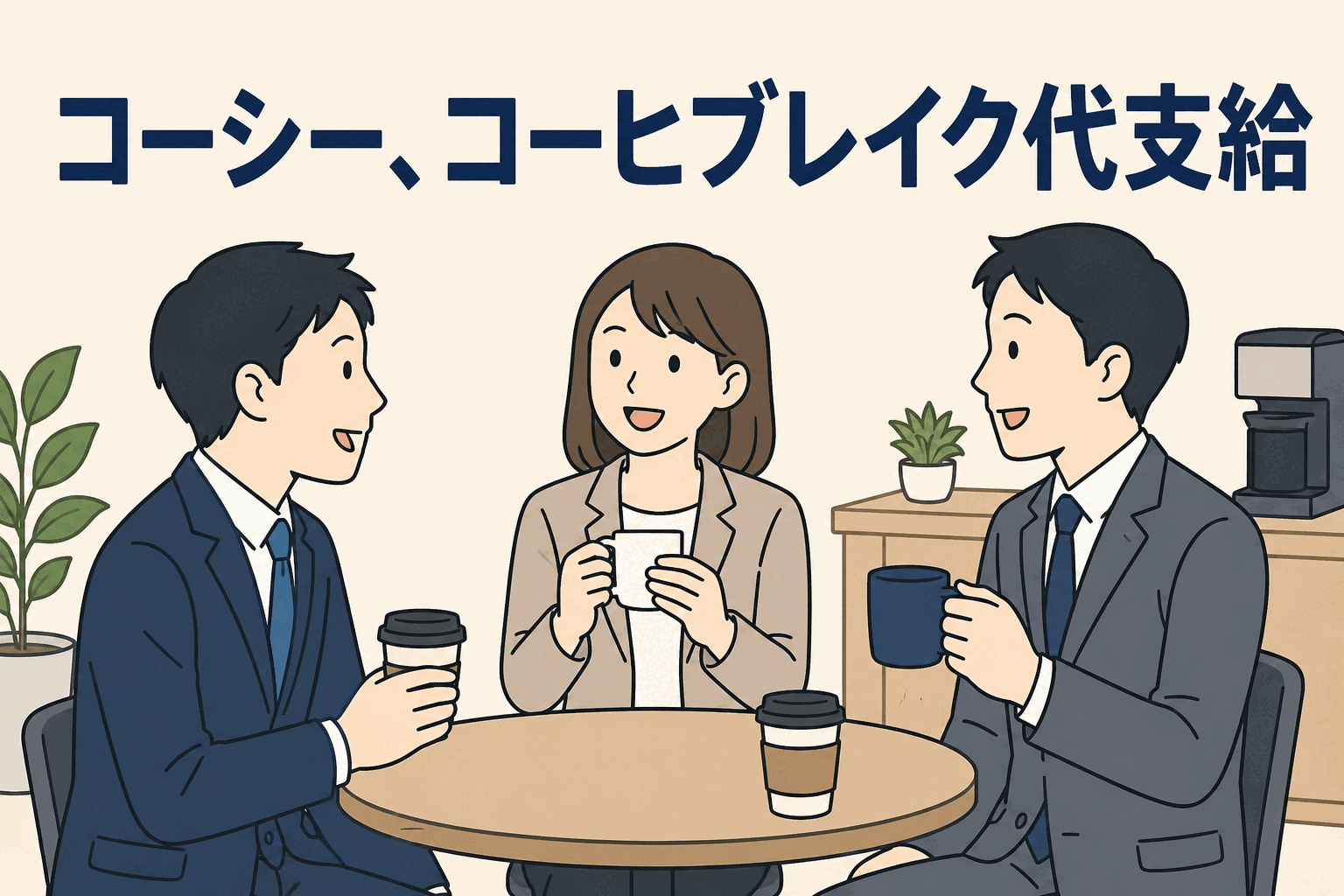 結婚準備クチコミ情報サイト運営会社の社員がカフェでコーヒーブレイクをしながら交流する「コーシー」制度のイメージ