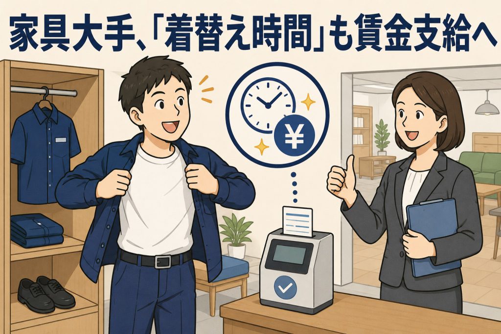 家具大手、「着替え時間」も賃金支給へ