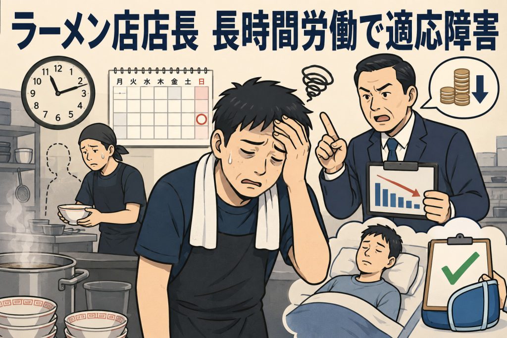 ラーメン店店長　長時間労働で適応障害