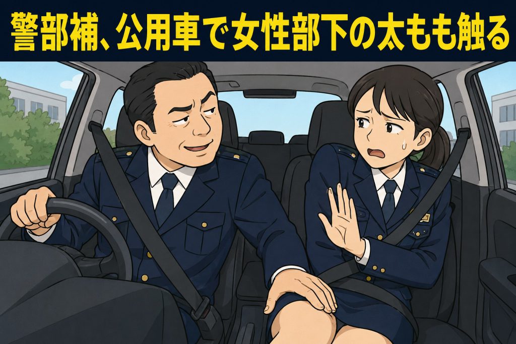 警部補、公用車で女性部下の太もも触る